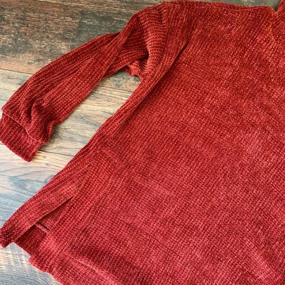 Chenille Hoodie dark burnt orange - Picture 3 of 3